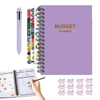 Планировщик и организатор счетов со спиральным дизайном Планировщик бюджета и книга включает в себя ежемесячный бюджет финансовых целей  10
