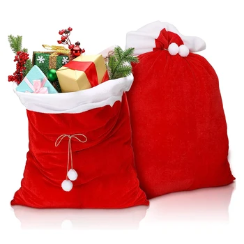 Подарочная сумка Санта-Клауса Рождественские конфеты Подарок Сумка на шнурке Сумка 70x50 см Рождественские елки Декор Реквизит  5