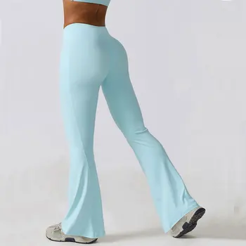 Расклешенные брюки для фитнеса Женские брюки для йоги с высокой талией Спортивные леггинсы Push Up Женские супер эластичные леггинсы для тренировок в тренажерном зале Колготки для бега  10