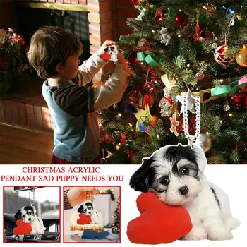Рождественский акриловый кулон Меланхоличная собака нуждается в вашем украшении Компаньон для украшения дома Рождество C0K6  5