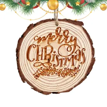 Рождественский деревянный кулон Забавные и деревенские рождественские украшения для елки Рождественские украшения прочные и праздничные для камина  5