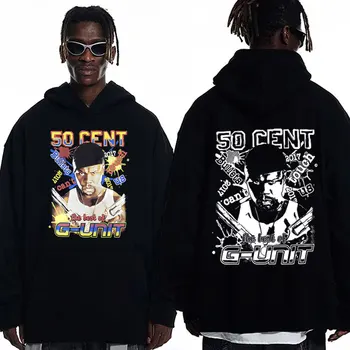 Рэпер 50 Cent Лучшее из G Unit Графическая толстовка с капюшоном Уличный тренд Мода Толстовки с капюшоном Унисекс Хип-хоп Винтаж Свободные пуловеры  5