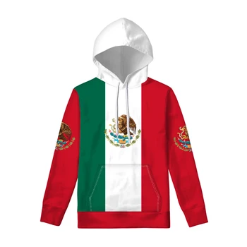 Соединенные Штаты Мексики Толстовка с капюшоном на молнии Пользовательское имя Номер Mex Толстовка Национальный флаг Mx Испанский мексиканский принт Фотоодежда  4