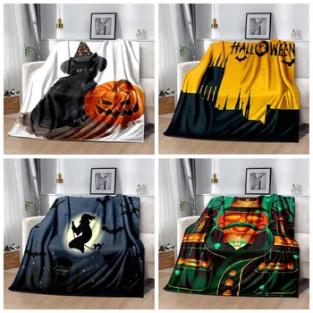 Хэллоуин Мультфильм Тонкое одеяло Персонализированное одеяло Индивидуальное одеяло для кровати Одеяло для кровати Одеяло для кондиционера  10