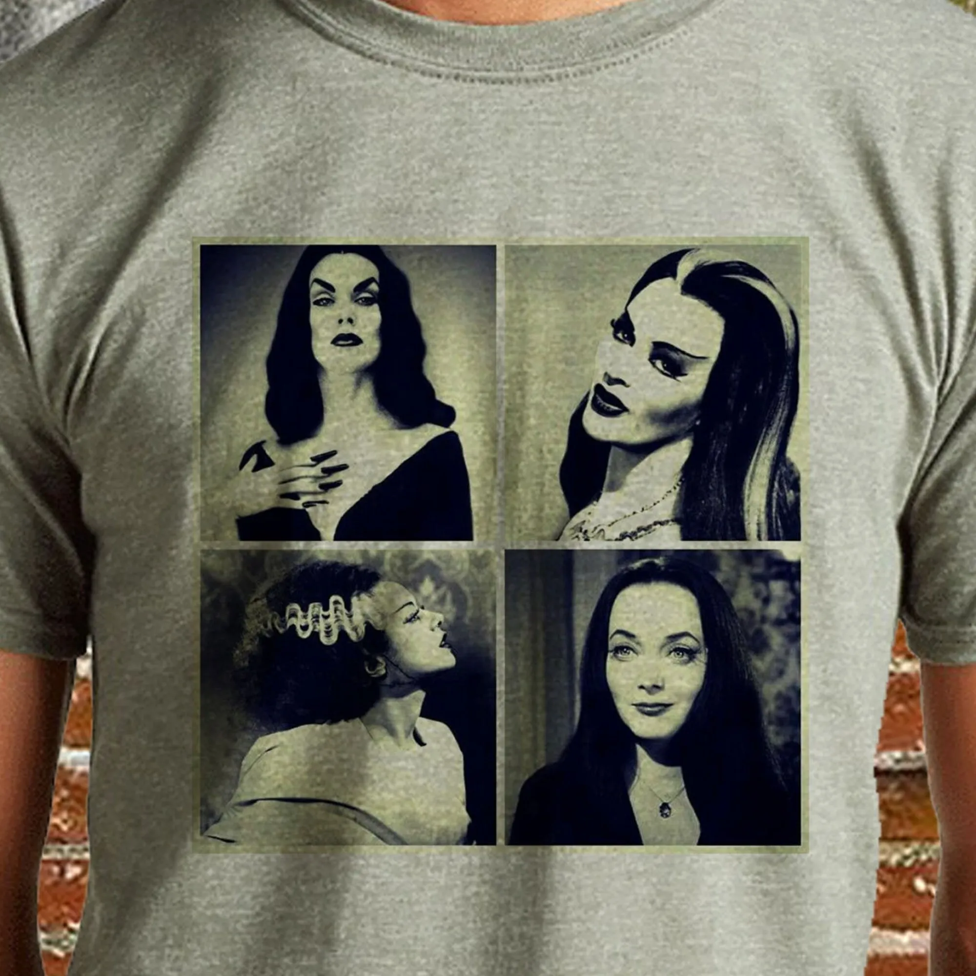 Винтажная футболка с изображением жутких женщин